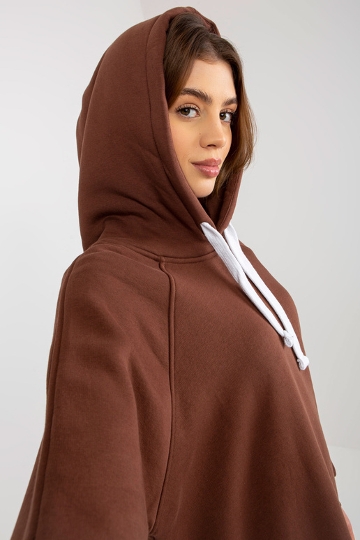 Pruun pikk taskutega dressipluus