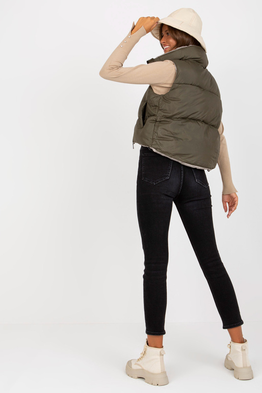 Khaki värvi kahepoolne sulevest ilma... Khaki värvi kahepoolne sulevest ilma...