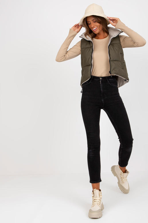 Khaki värvi kahepoolne sulevest ilma... Khaki värvi kahepoolne sulevest ilma...