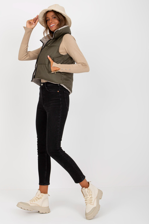 Khaki värvi kahepoolne sulevest ilma... Khaki värvi kahepoolne sulevest ilma...