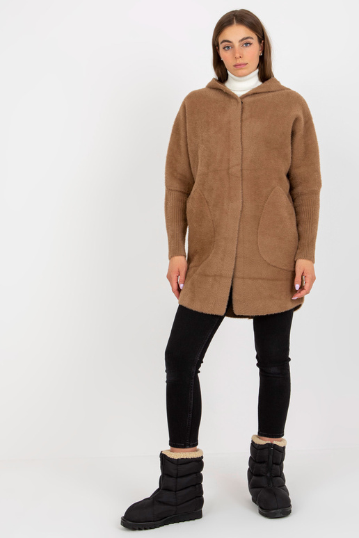 Helepruun naiste alpakamantel...