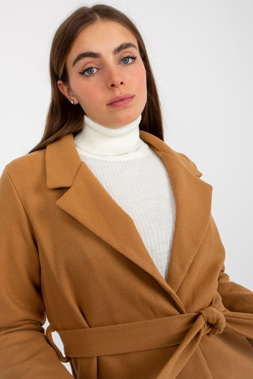 Kaameli pikk mantel lipsuvööga OCH BELLA