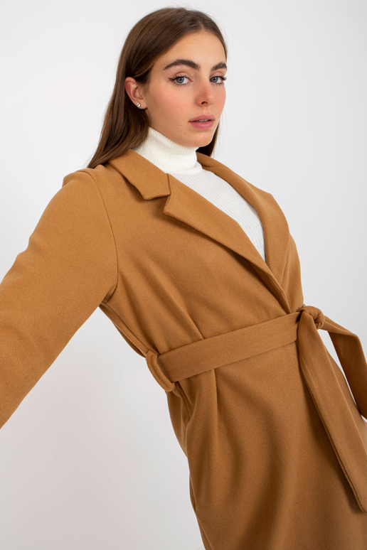 Kaameli pikk mantel lipsuvööga OCH BELLA