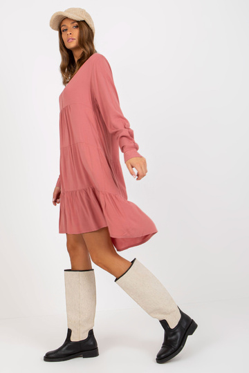 Brudnoróżowa boho sukienka... 2