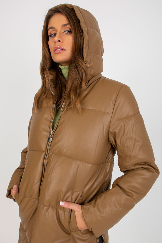 Camel Eco-Leder-Winterjacke koos...