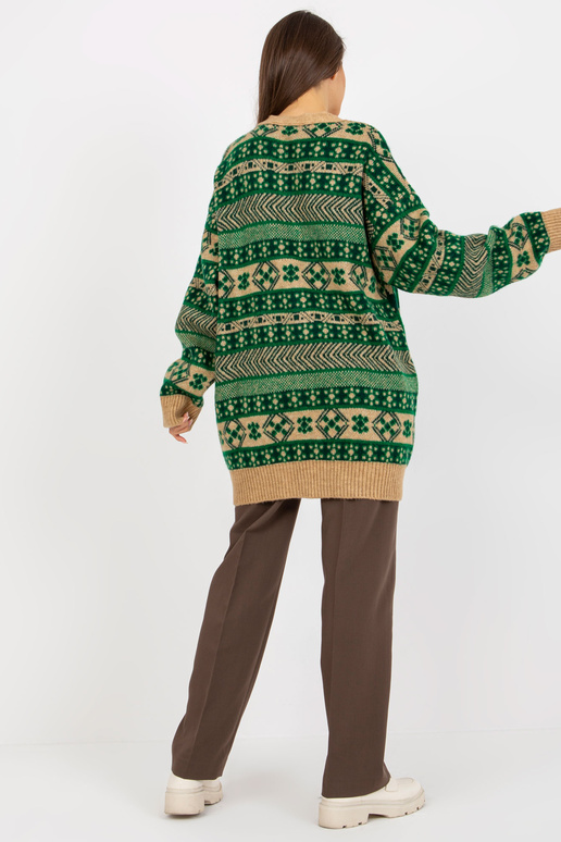 Grüner Camel Oversize-kardigan...