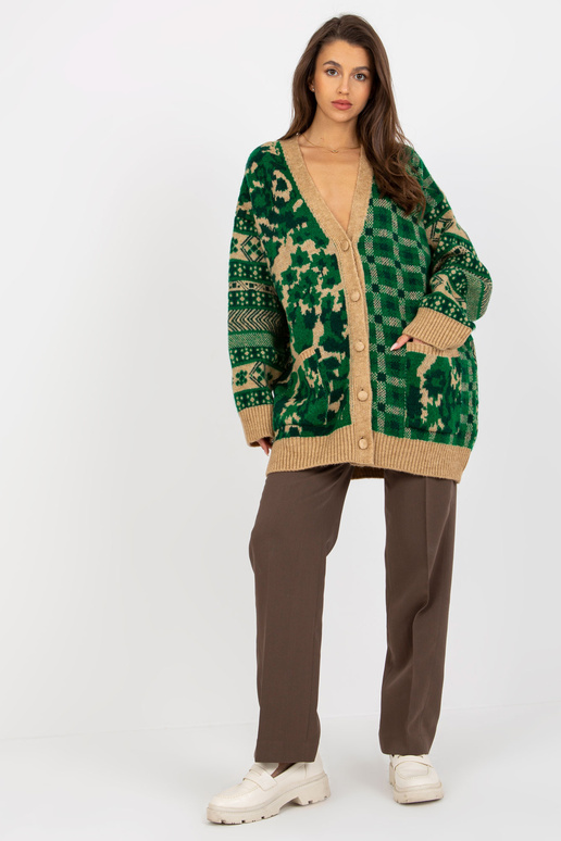 Grüner Camel Oversize-kardigan...