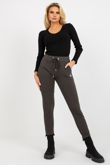 Kakivärvi naiste Slim Fit dressipüksid 2