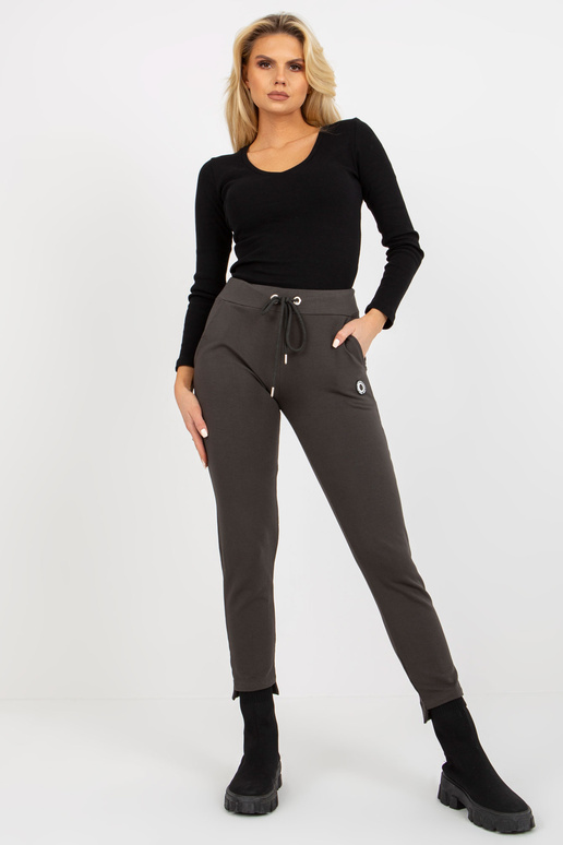 Kakivärvi naiste Slim Fit dressipüksid