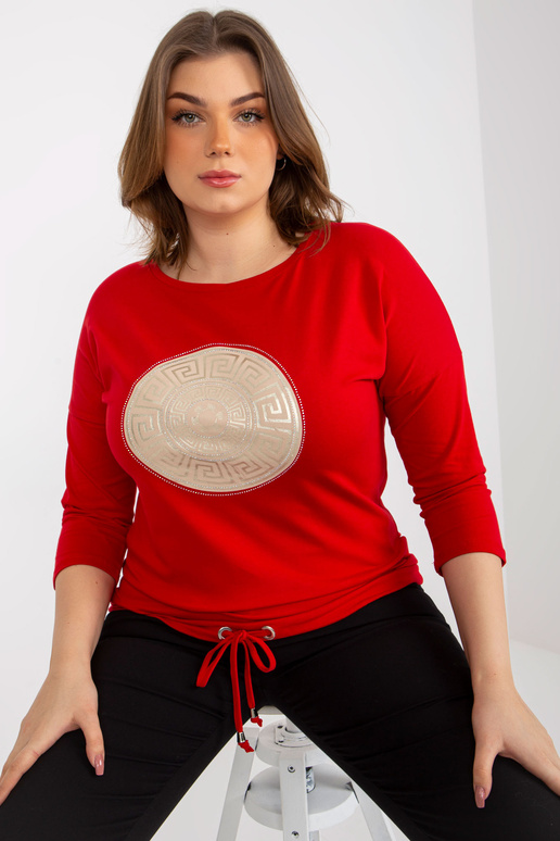 Punane pluss suuruses 3/4 varruka ja...