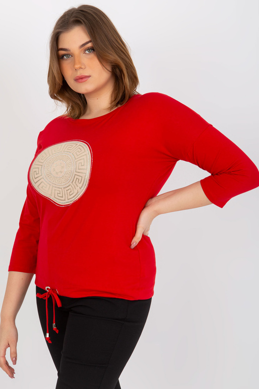 Punane pluss suuruses 3/4 varruka ja...