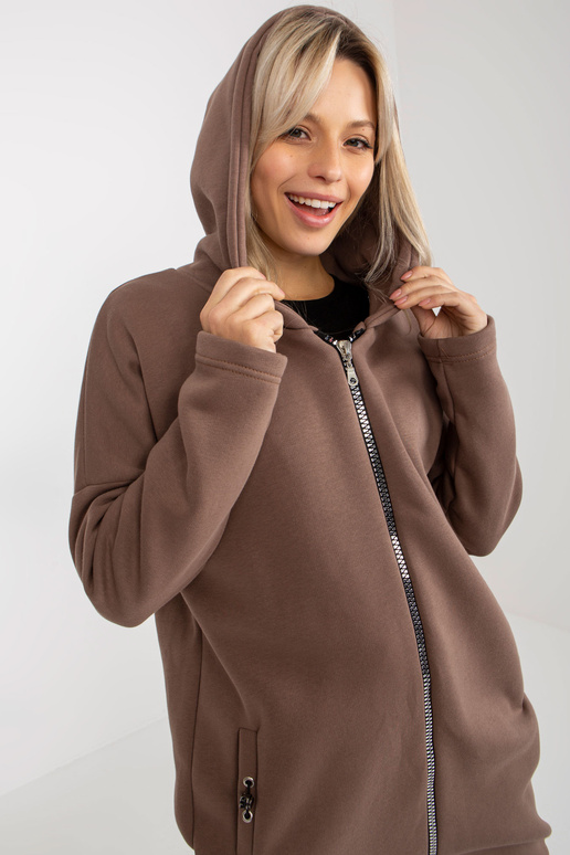 Pruun tõmblukuga dressipluus Tina RUE...