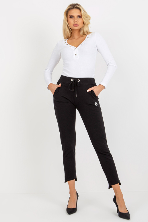 Mustad naiste dressipüksid köitega