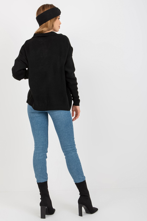 Must tavaline oversize kraega kampsun