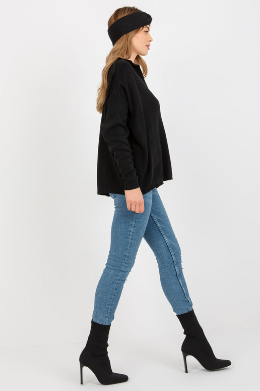 Must tavaline oversize kraega kampsun