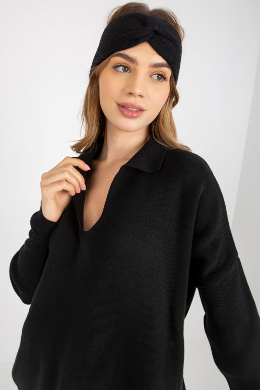 Must tavaline oversize kraega kampsun