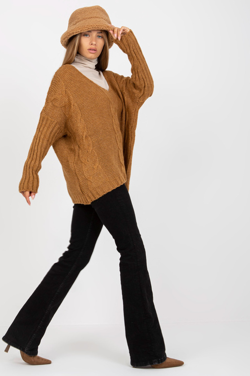 Oversize kaameli V-kaelusega kampsun...