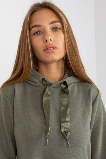 Khaki värvi laienev kapuutsiga dressipluus FRESH MADE