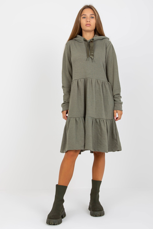 Khaki värvi laienev kapuutsiga dressipluus FRESH MADE