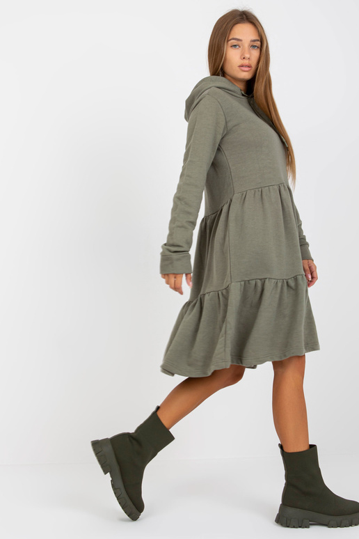 Khaki värvi laienev kapuutsiga dressipluus FRESH MADE