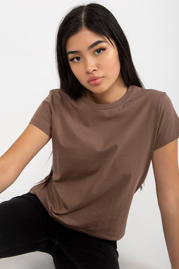 Pruun klassikaline Peachy Cotton T-särk 2