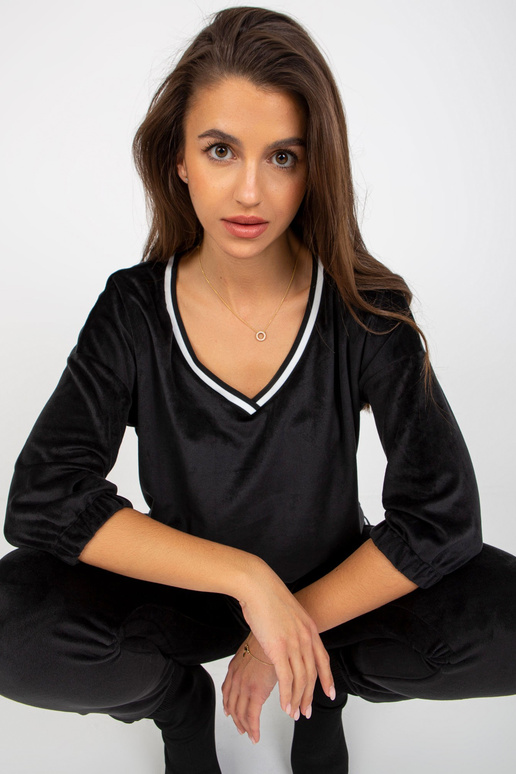 Schwarzes 2-teiliges Veloursset mit...