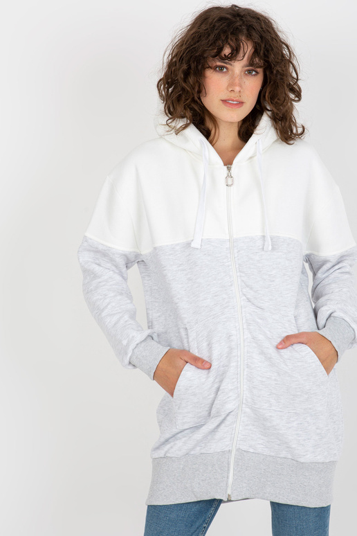 Ecru-hall dressipluus basic kapuutsiga