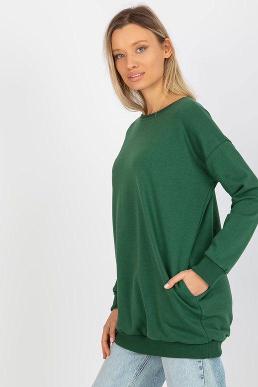 Tumeroheline pikk taskutega dressipluus