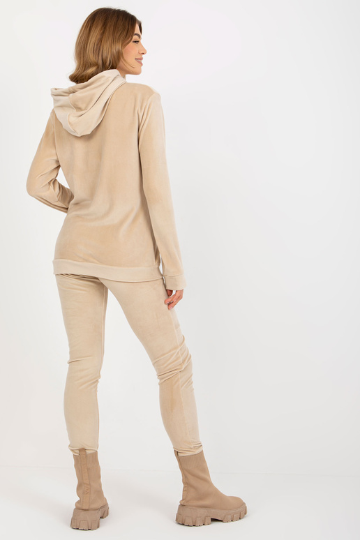 Beež naiste veluurkomplekt kardiganidega