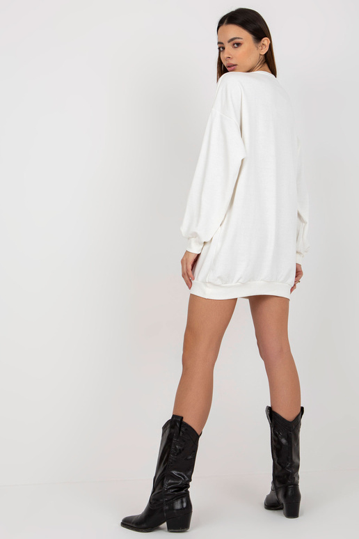 Ecru-valge pikk trükise ja taskutega...