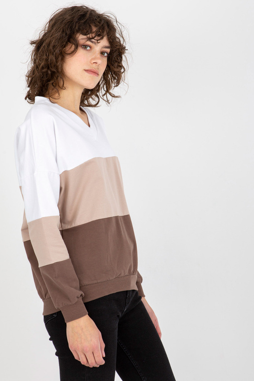 Valge ja pruun V-kaelusega põhiline...