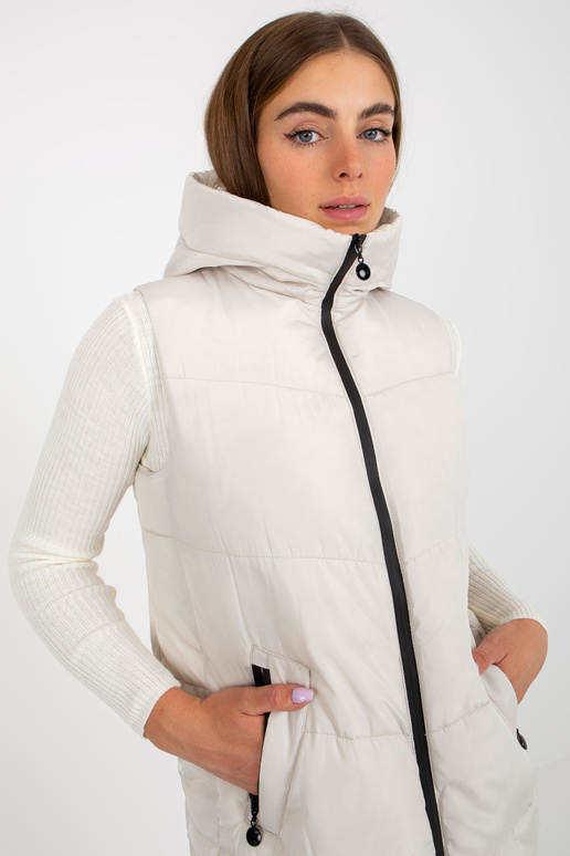 Kreemjas pikk taskutega sulevest Kreemjas pikk taskutega sulevest