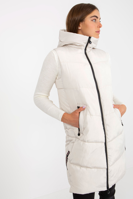 Kreemjas pikk taskutega sulevest Kreemjas pikk taskutega sulevest