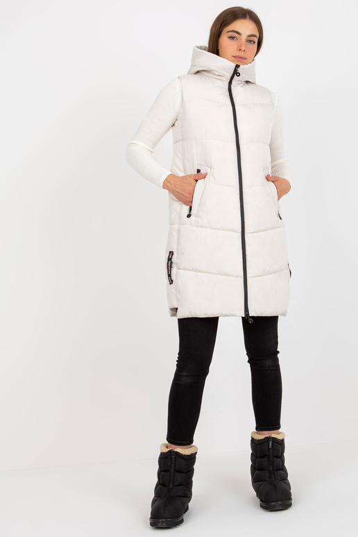 Kreemjas pikk taskutega sulevest Kreemjas pikk taskutega sulevest