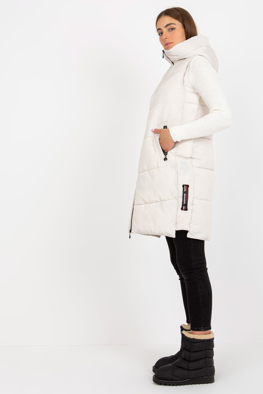 Kreemjas pikk taskutega sulevest Kreemjas pikk taskutega sulevest