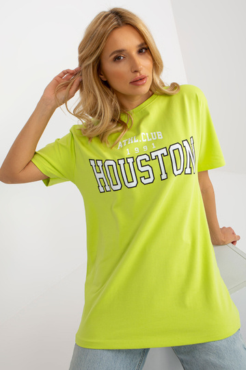 Lime Blue Ladies Loose Print T-särk