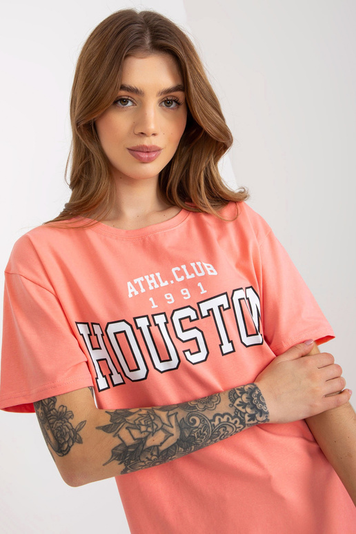Peach Loose Ladies Print T-särk