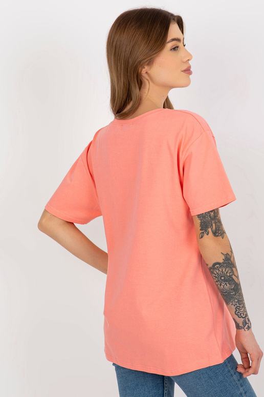 Peach Loose Ladies Print T-särk