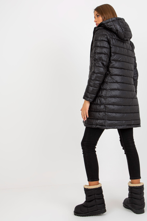 Schwarze wendbare Übergangsjacke mit...