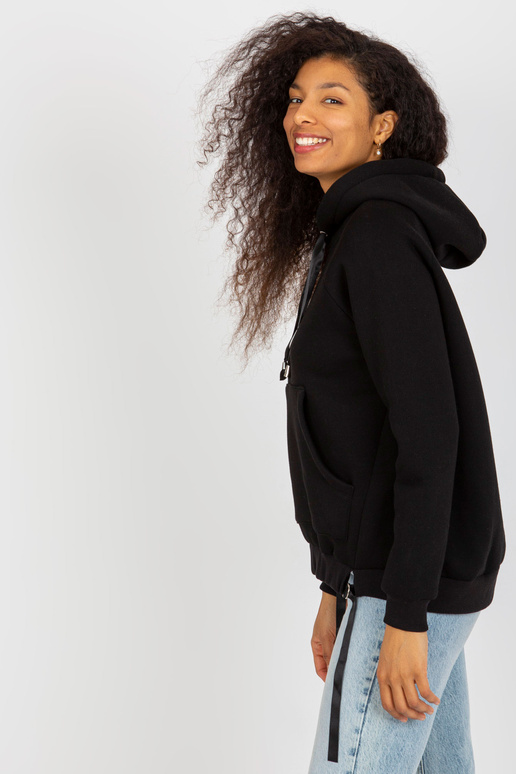 Must känguru dressipluus kapuutsiga...