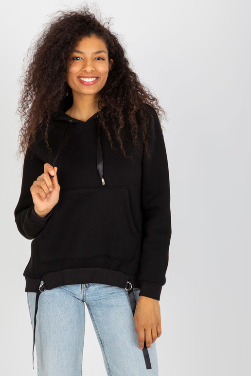 Must känguru dressipluus kapuutsiga...