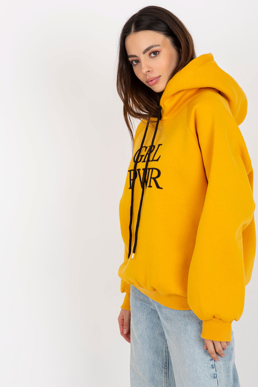 Kollane dressipluus kapuutsiga ja...