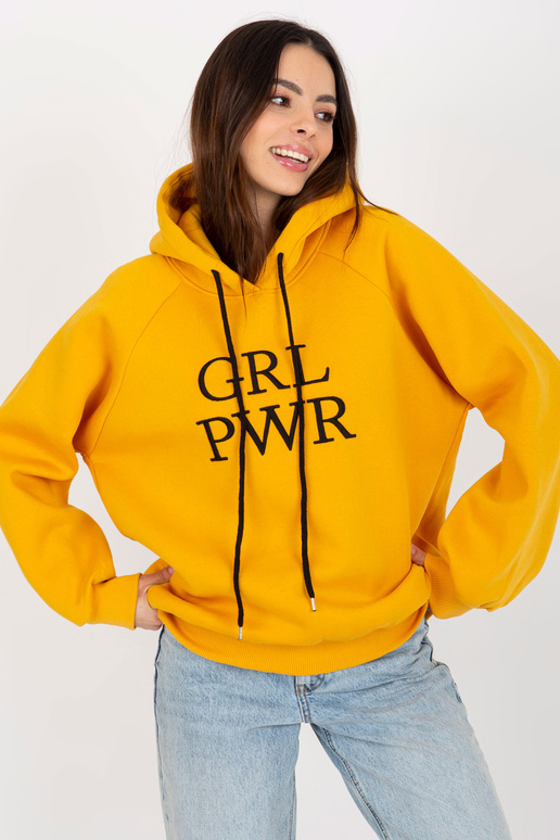 Kollane dressipluus kapuutsiga ja...