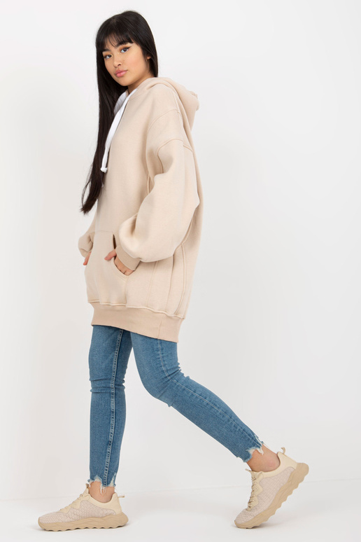 Beež dressipluus pikk kapuutsiga...