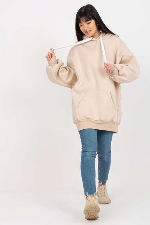 Beež dressipluus pikk kapuutsiga...