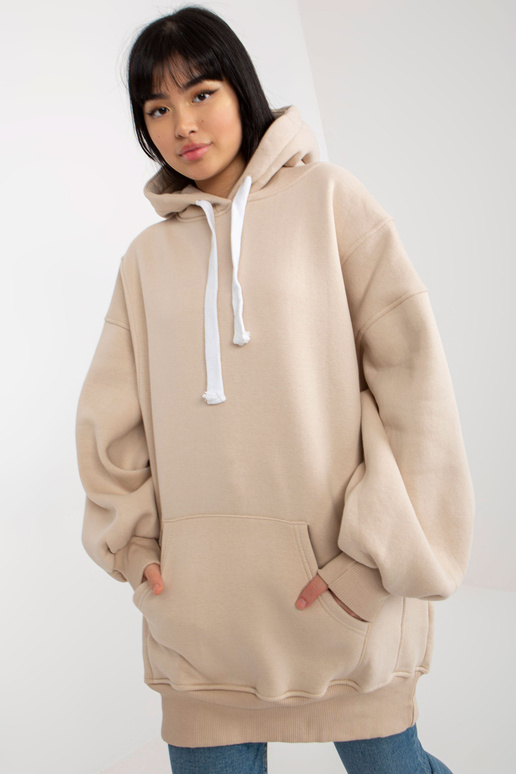 Beež dressipluus pikk kapuutsiga...