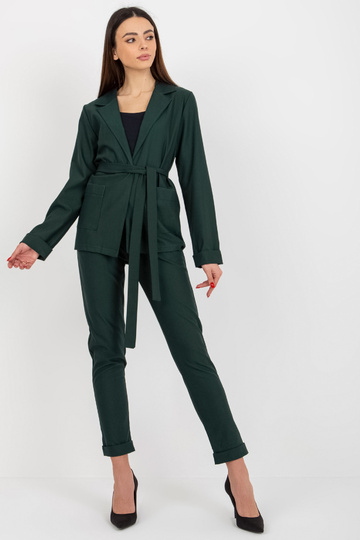 Vöö ja taskutega tumeroheline ülikonnajakk