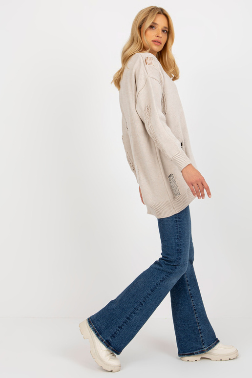 Beež ülisuur aukudega kardigan RUE PARIS Beež ülisuur aukudega kardigan RUE PARIS