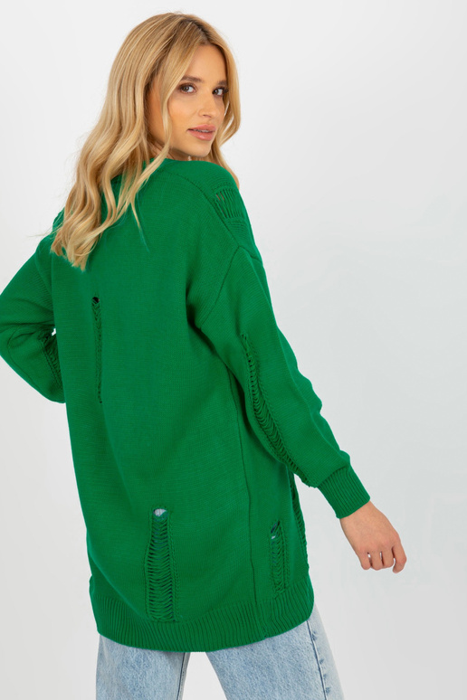 Roheline lahtine aukudega kardigan... Roheline lahtine aukudega kardigan...