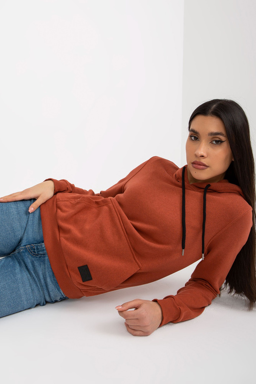 Tumeoranž puuvillane Kangaroo kapuuts